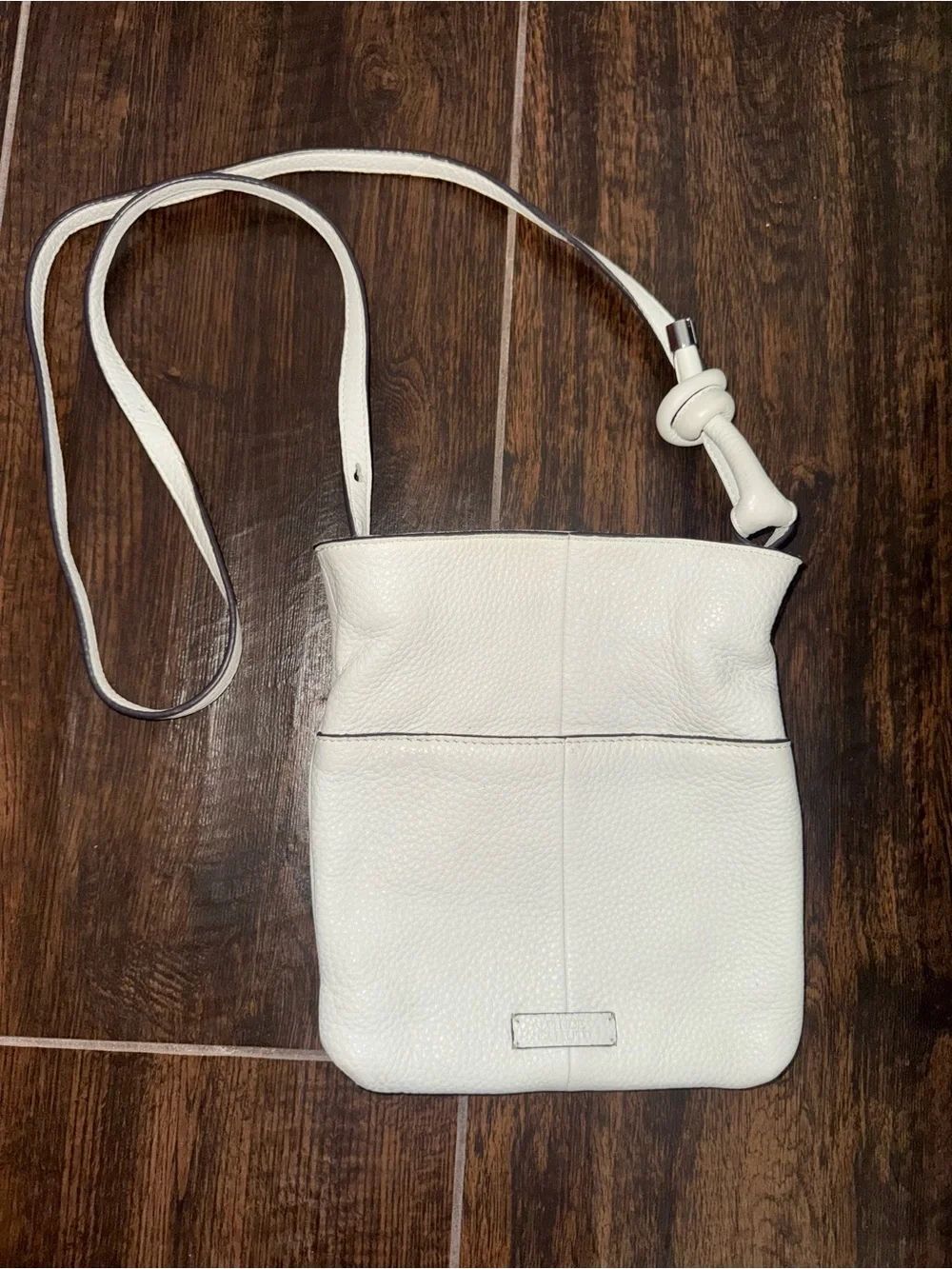 Vince Camuto Cayra Leather Crossbody Bag Bright White EUC